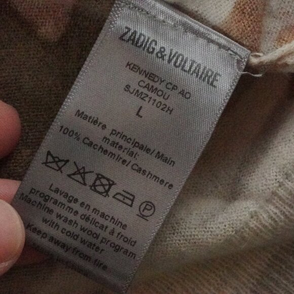 Zadig & Voltaire Kennedy Desert Camouflage Cashmere Sweater Womens Large - Picture 5 of 10